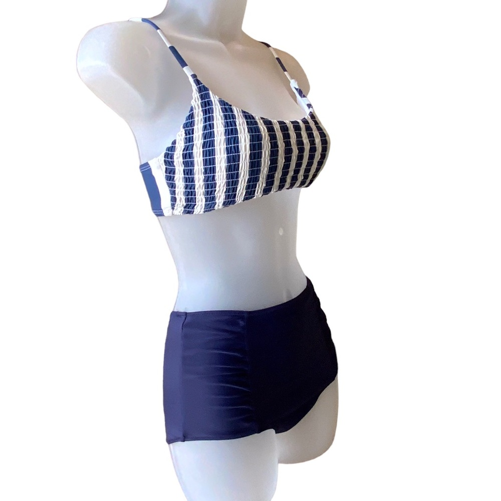 Cotton On Bikini Top Size Medium and Aerie Bikini Bottoms Size S Navy And White